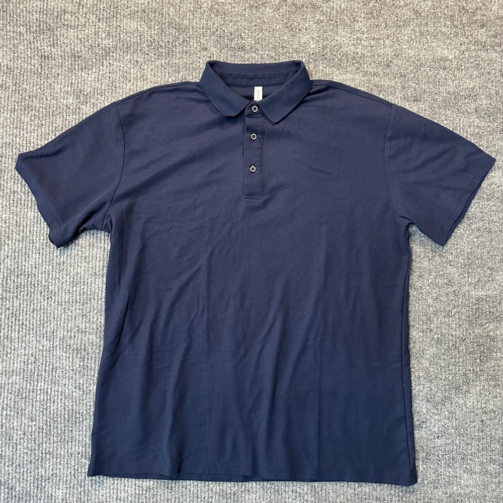 Nitagut Classic Pique Polo Shirt XL Navy Blue Short Sleeve Cotton Blend